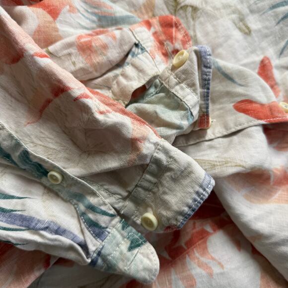 Tommy Bahama Relax Shirt Mens XLT Linen Long Sleeve Tropical Vacation Resortwear - Picture 10 of 12